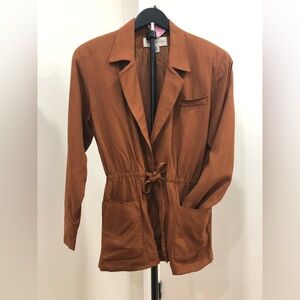 519.Jones New York Vintage Rust Brown Blazer with Tie Waist